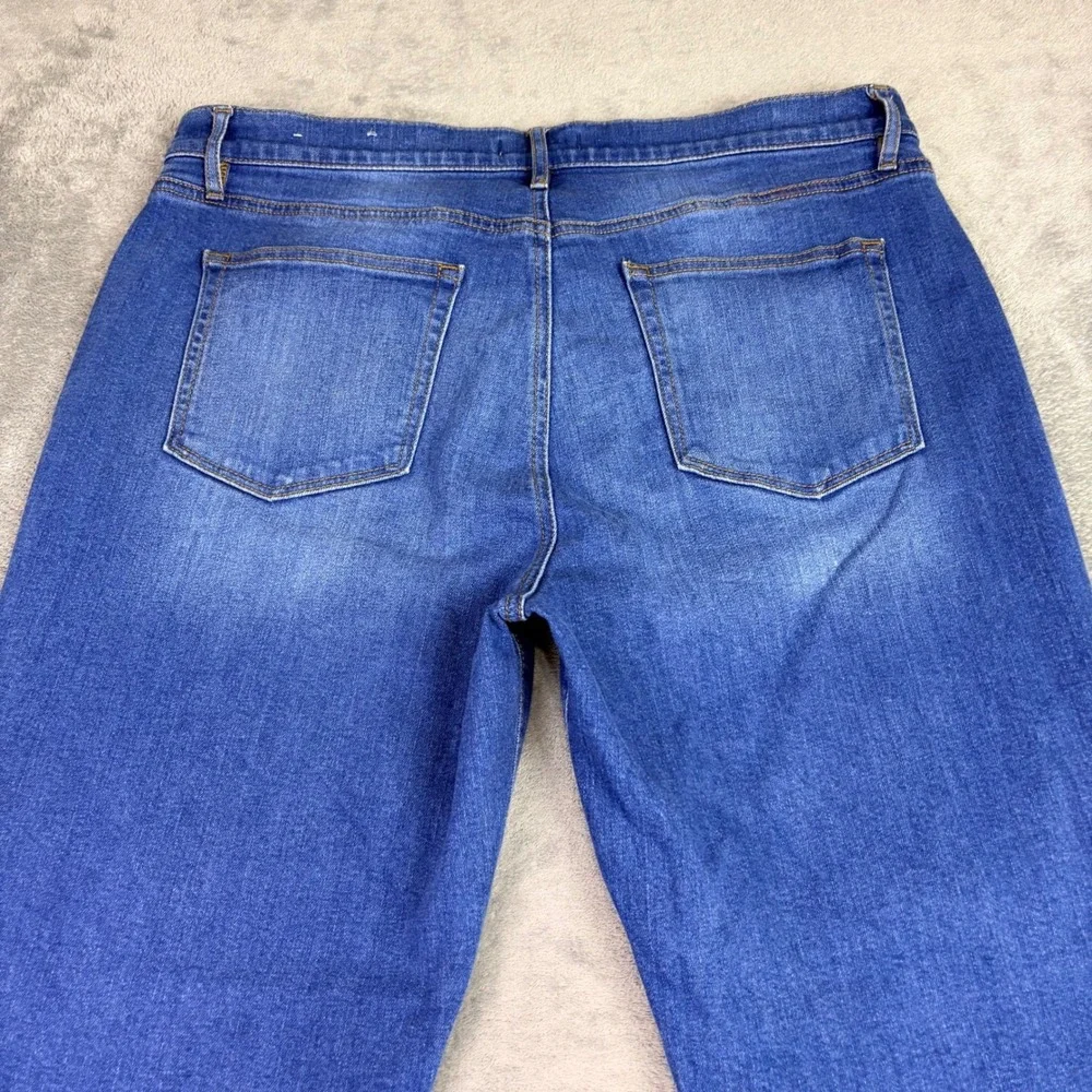 LOFT‎  Womens 14 36x29 The Girlfriend Straight Leg Blue Jeans Stretch Casual